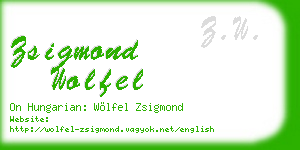 zsigmond wolfel business card